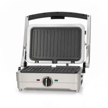 Cuisinart Gratar electric 3in1 Cuisinart Style GRSM3E, 1000W, Maximum 210° (control variabil), Placi antiadezive detasabile din aluminiu turnat (grill, waffle, omelette), Tava scurgere, Balama variabila (Inaltime 8cm)