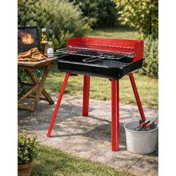 Gratar BBQ, 36x31x45 cm, metal, rosu