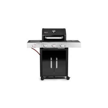 Gratar pe gaz Activa Quatro XL Black 19743G, 3+1 arzatoare din inox, gratare din fonta