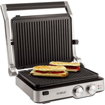 Grill electric GTS2020X Putere 2000W Carcasa termoizolanta Timer Negru/Inox