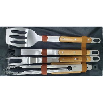 Tarrington House Set accesorii pentru gratar Tarrington House, 4 piese, otel inoxidabil, geanta