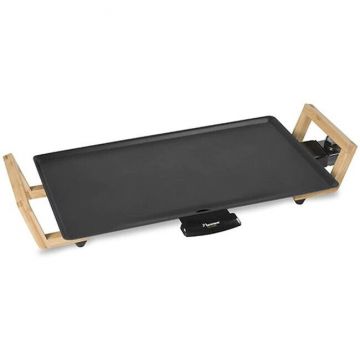 Bestron Gratar Teppanyaki Bestron ABP602BB, 2000W, suprafata antiaderenta, manere bambus, Negru
