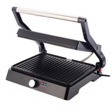 Daewoo Grill electric Daewoo DG2500B, 2400 W, placi antiaderente, suprafata de gatire 29x23 cm, termostat, Negru