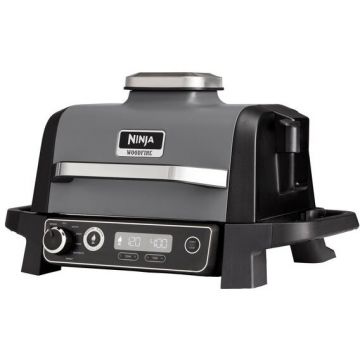 NINJA Gratar electric NINJA Woodfire OG701EU Hot Air Fryer, 2400W, 7 functii de gatire, Grey