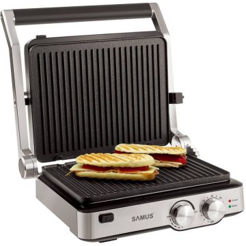 Samus Grill electric Samus GTS2020X Putere 2000W Carcasa termoizolanta Timer Negru/Inox