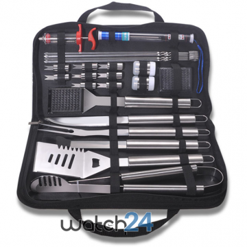 Set 24 ustensile pentru gratar otel inoxidabil