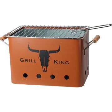 Gratar dreptunghiular Grill King, 32 x 20 x 20 cm, metal, portocaliu mat