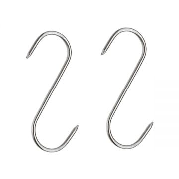 Set doua Carlige afumatoare carne, macelarie IdeallStore®, 17 cm, inox