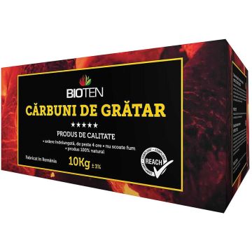 Bioten Carbune de gratar 10 kg brichete din rumegus Bioten