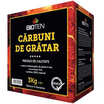 Bioten Carbune de gratar 3 kg brichete din rumegus Bioten