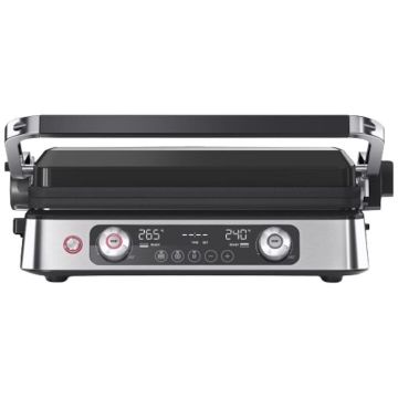 BRAUN Gratar electric Braun MultiGrill 9 Pro CG9140, 2200 W, 3 moduri de gatire, 2 zone de gatit cu termostate electronice independente, 3 programe automate, 1 set plăci detasabile, deschidere 180°, functie Sear, tava scurgere detasabila, argintiu