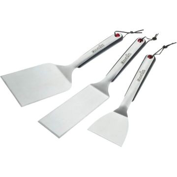 Char-Broil Set 3 spatule din otel inoxidabil pentru plancha, Char-Broil 140134, Argintiu