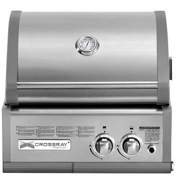 Crossray Gratar pe gaz cu 2 arzatoare infrarosu, incastrabil, gratare din fonta, Crossray by Heatstrip TCS2EU30