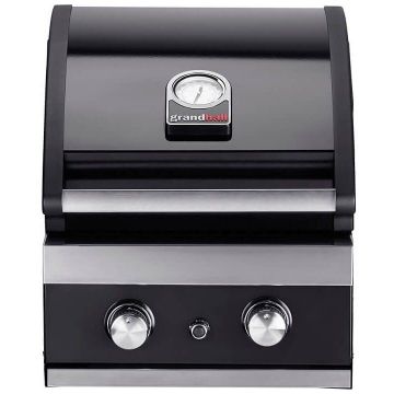 Grandhall Gratar pe gaz cu 2 arzatoare din inox, incastrabil, gratare din fonta, Grandhalll Classic K02000232A