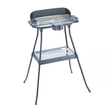 Gratar electric 2 in 1 Michelino 74372, 2200W, suprafata 38x22cm, termostat, temperatura reglabila, cromat