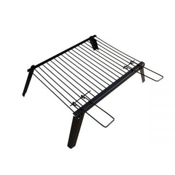 Gratar grilaj cu picioare pliabile, Inteliced®, 39x31 cm, ideal pentru camping si foc direct, inaltime picioare 12 cm