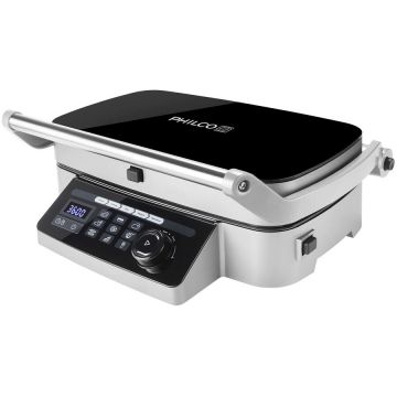 PHILCO Gratar electric Philco PHGR 9000, 2100 W, placi detasabile, 9 programe automate, senzori temperatura, Inox