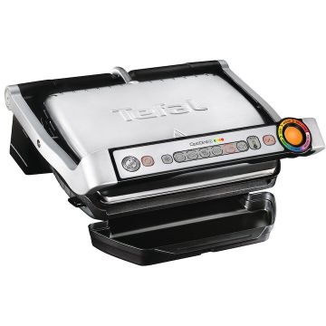 Tefal Gratar electric Tefal Optigrill+ Wafles GC716D12, Putere 2000 W, 6 programe, Indicator pentru nivelul de gatire, Placi detasabile, Accesoriu pentru gofre, Negru/Argintiu
