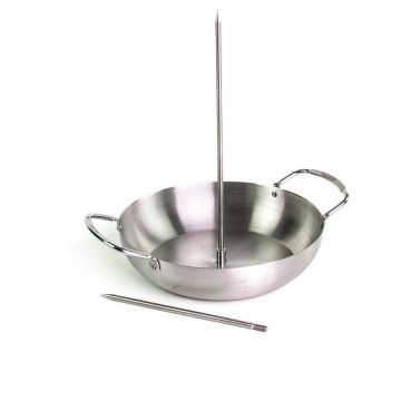YAKINIKU Bol din inox Yakiniku 500559, pentru kebap la gratar 30x23x30 cm, Argintiu