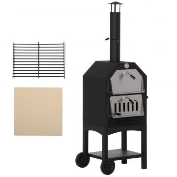 Cuptor Pizza  Gratar Carbuni 64 54 160 cm - Inox pentru Exterior