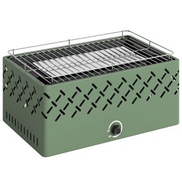 Gratar Portabil pe Carbune cu Ventilator Integrat pentru Exterior, Verde Deschis