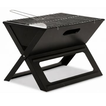 Gratar portabil pliabil pentru gradina si camping, metal, 56x56x40 cm, negru