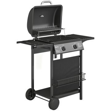 Outsunny Grătar cu plită din fontă | Aosom Romania