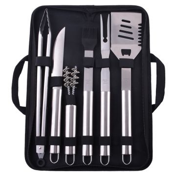 Set 8 piese pentru gratar, Zokura, inox