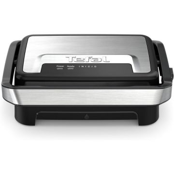 Tefal Gratar electric multifunctional Tefal Inicio Compact Grill GC270D10, 1000W, suprafata antiaderenta, depozitare verticala, depozitare cablu, tavita detasabila, negru