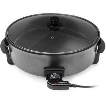 TRISTAR Tigaie electrica multifunctionala Tristar PZ-9145 XXL, capacitate 7.5 L, putere 1500 W, diametru 40 cm, Negru