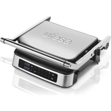 Ufesa Gratar electric Ufesa Everest 72105642, 2000 W, 5 programe, 3 niveluri de gatire, Inox