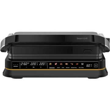 VIVAX Gratar electric Vivax SM-2100S GB, putere 2100 W, placi anti-aderente 33x24.4 cm, control digital LED, Negru